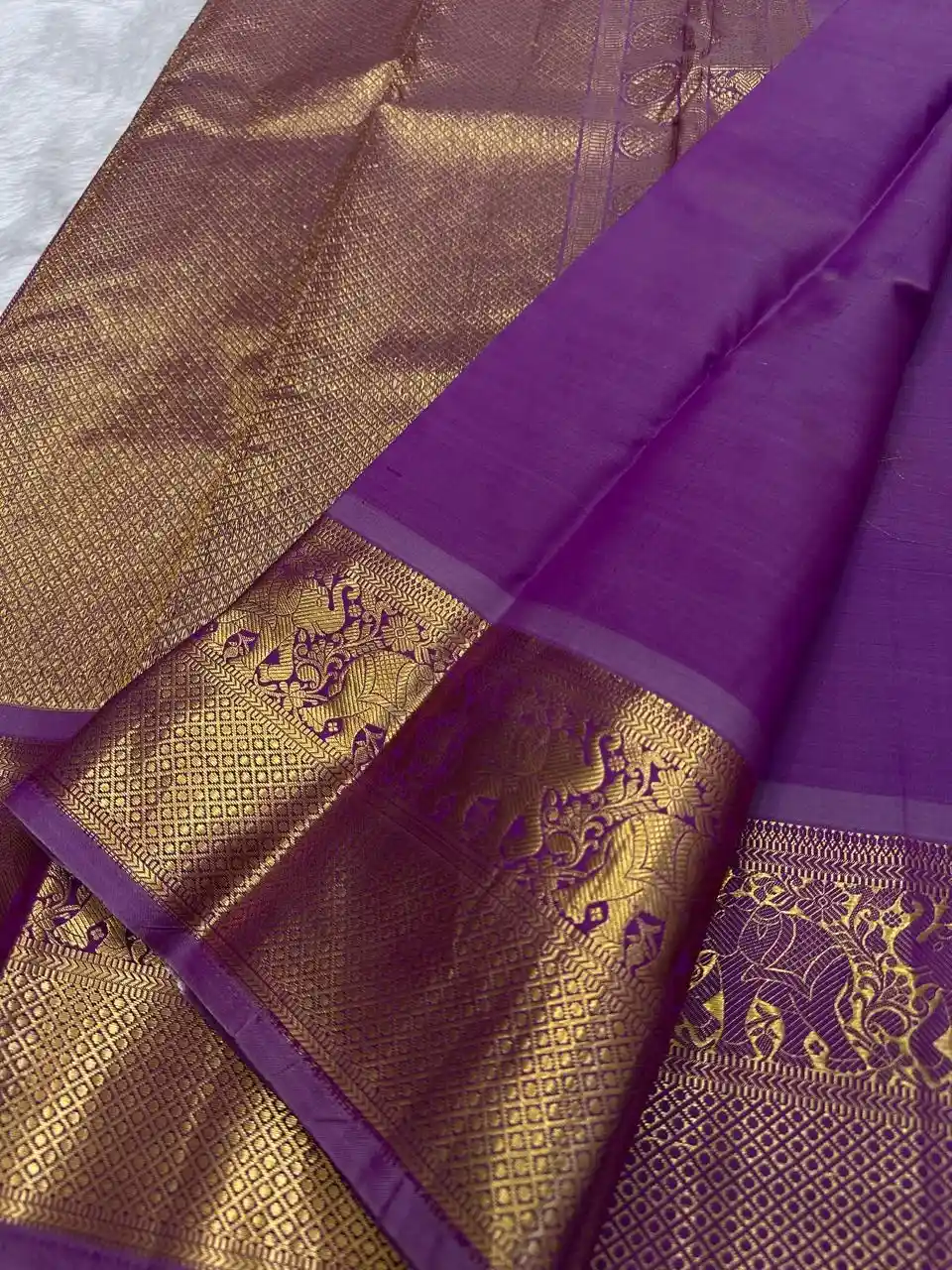 Deep Purple Kanchi Light Weight Silk Saree